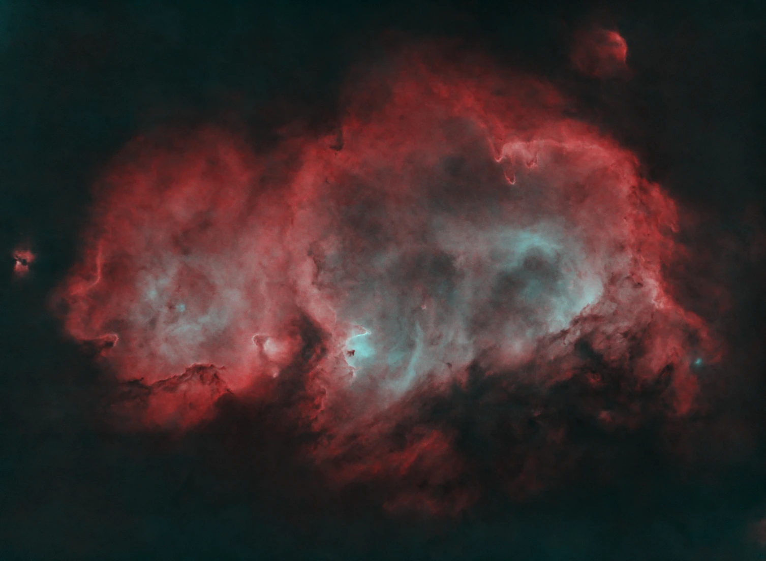Starless HOO composite of the Soul Nebula