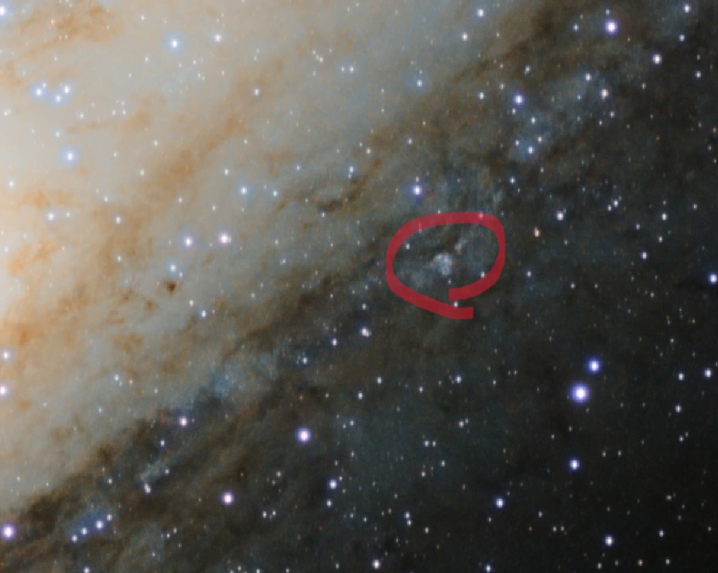 A closer look at a possible nebula in Andromeda